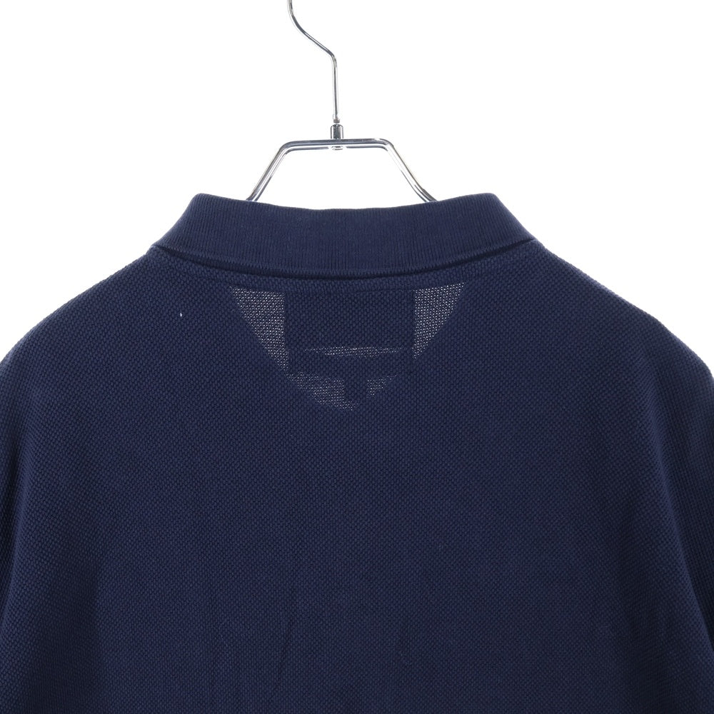 RAF SIMONS(ラフシモンズ) ×FRED PERRY フロントプリント オーバーサイズ コットン ポロシャツ ネイビー/ブラック SM4203