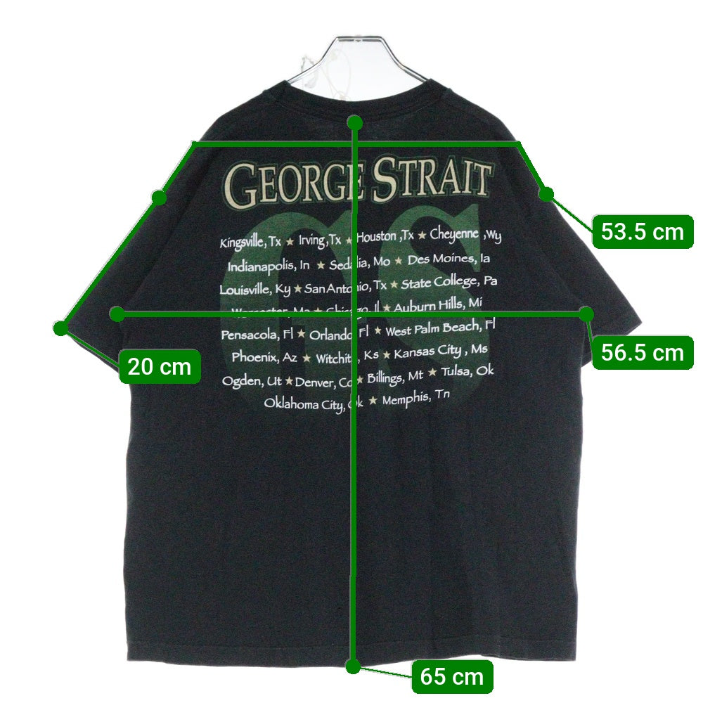 VINTAGE(ヴィンテージ) GEORGESTRAIT両面プリント 半袖Tシャツ ブラック