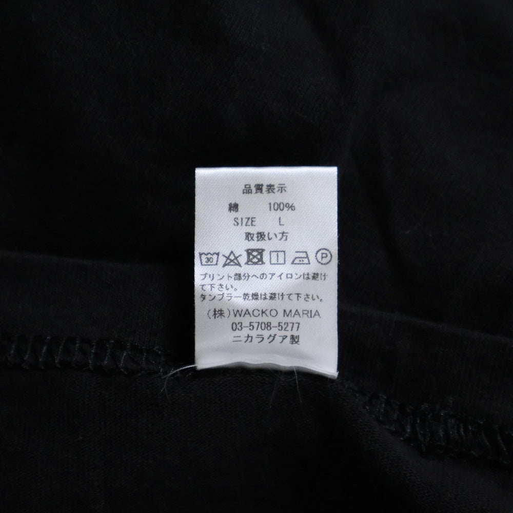 WACKO MARIA(ワコマリア) ×舐達麻 HIGHTIMES CREW NECK T-SHIRT ハイ タイムズ クルーネック カットソー 半袖Tシャツ ブラック