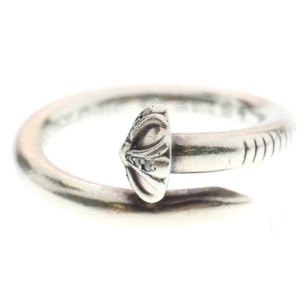 CHROME HEARTS(クロムハーツ) NAIL CRSSBALL P/D ネイルクロスボールリング PAVEダイヤ シルバー