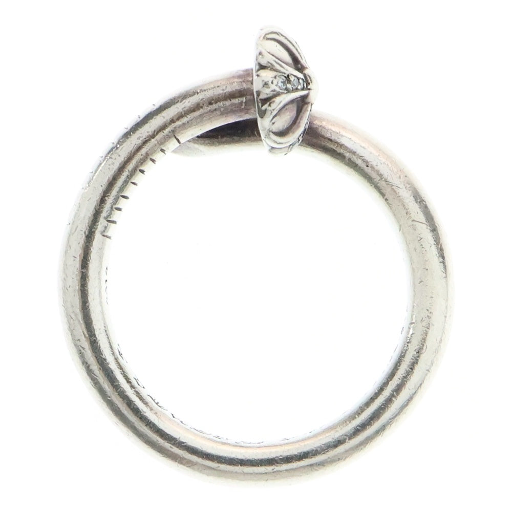 CHROME HEARTS(クロムハーツ) NAIL CRSSBALL P/D ネイルクロスボールリング PAVEダイヤ シルバー