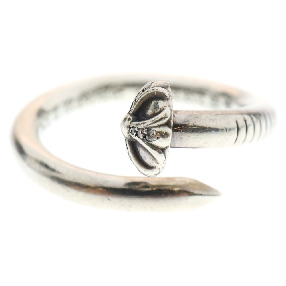CHROME HEARTS(クロムハーツ) NAIL CRSSBALL P/D ネイルクロスボールリング PAVEダイヤ シルバー
