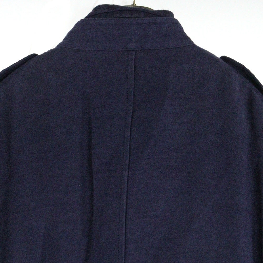 ANN DEMEULEMEESTER(アンドゥムルメステール) レイヤード デザイン Pコート ネイビー