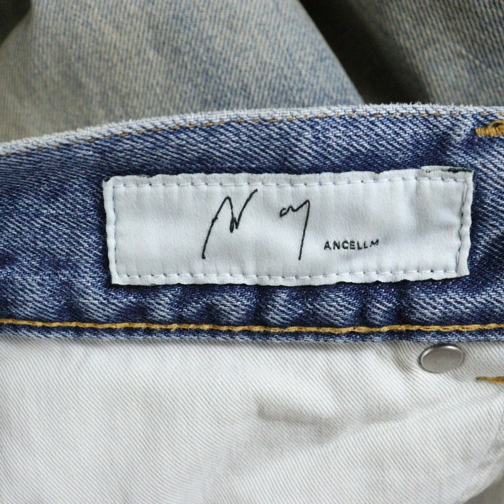 ANCELLM(アンセルム) P/DAMAGE DENIM STRAIGHT 5P PANTS ダメージ デニム ストレート パンツ ジーンズ インディゴ ANC-PT58
