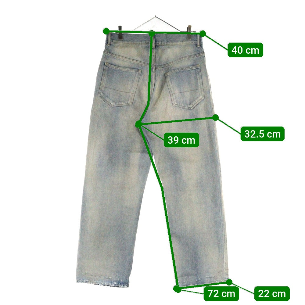 ANCELLM(アンセルム) P/DAMAGE DENIM STRAIGHT 5P PANTS ダメージ デニム ストレート パンツ ジーンズ インディゴ ANC-PT58