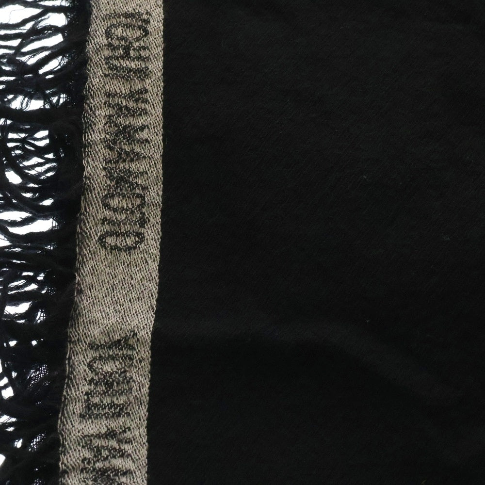 Yohji Yamamoto(ヨウジヤマモト) サイドロゴ 大判ストール マフラー ブラック
