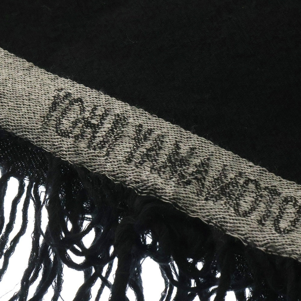 Yohji Yamamoto(ヨウジヤマモト) サイドロゴ 大判ストール マフラー ブラック