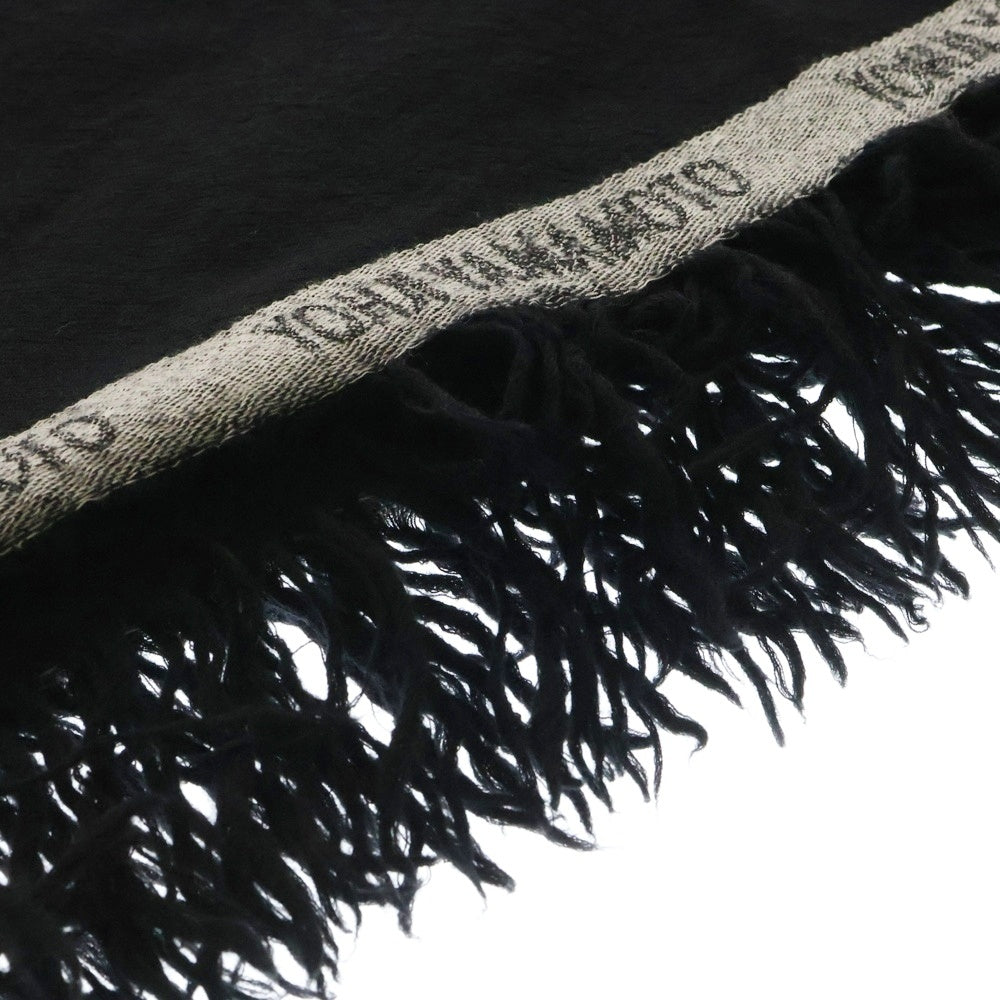 Yohji Yamamoto(ヨウジヤマモト) サイドロゴ 大判ストール マフラー ブラック