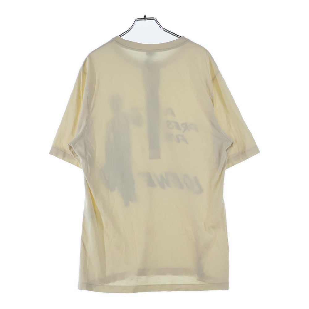 LOEWE(ロエベ) 18AW フロントプリント ヘンリーネック半袖Tシャツ カットソー アイボリー 17150572107