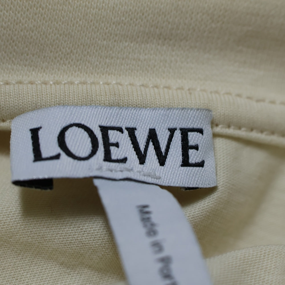 LOEWE(ロエベ) 18AW フロントプリント ヘンリーネック半袖Tシャツ カットソー アイボリー 17150572107