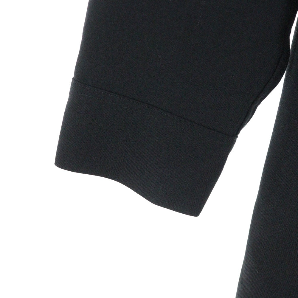 Ground Y(グラウンドワイ) 18AW アシンメトリーカラー ウール混長袖シャツ ブラック GV-B07-100