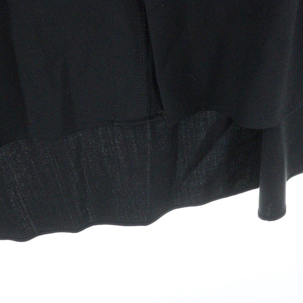 Ground Y(グラウンドワイ) 18AW アシンメトリーカラー ウール混長袖シャツ ブラック GV-B07-100