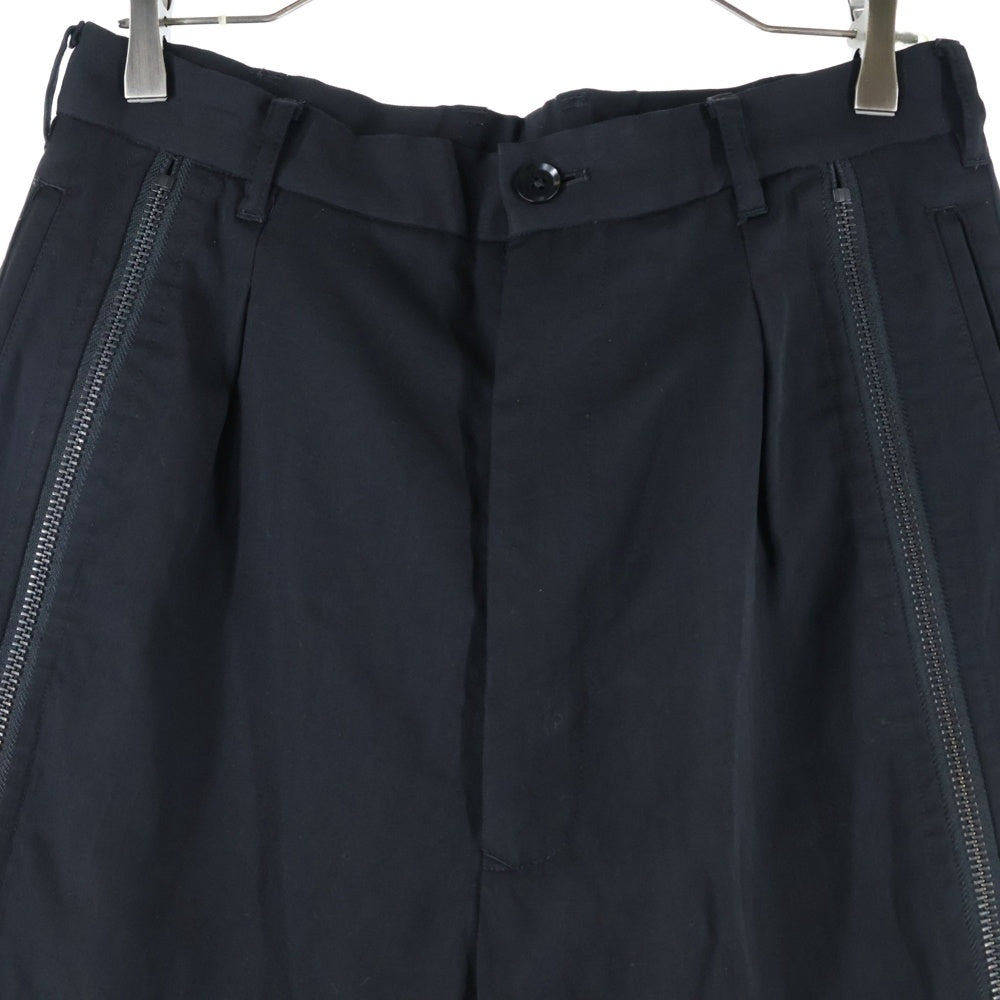 Yohji Yamamoto POUR HOMME(ヨウジヤマモト プールオム) 14AW フロントジップ ウールサルエルパンツ ブラック HF-P29-100