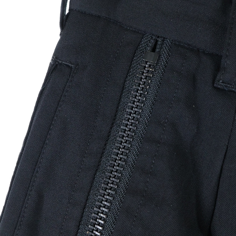 Yohji Yamamoto POUR HOMME(ヨウジヤマモト プールオム) 14AW フロントジップ ウールサルエルパンツ ブラック HF-P29-100