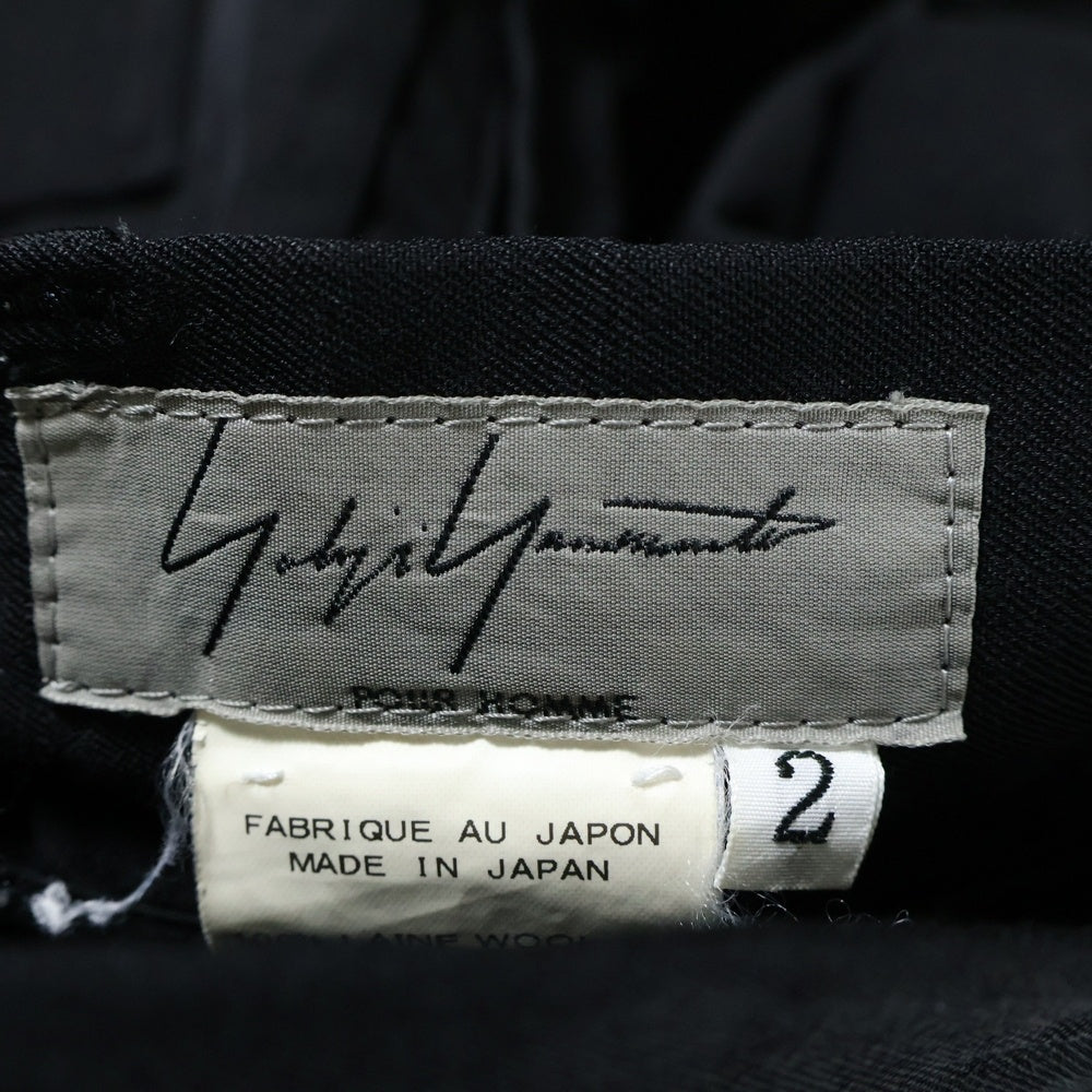 Yohji Yamamoto POUR HOMME(ヨウジヤマモト プールオム) 14AW フロントジップ ウールサルエルパンツ ブラック HF-P29-100