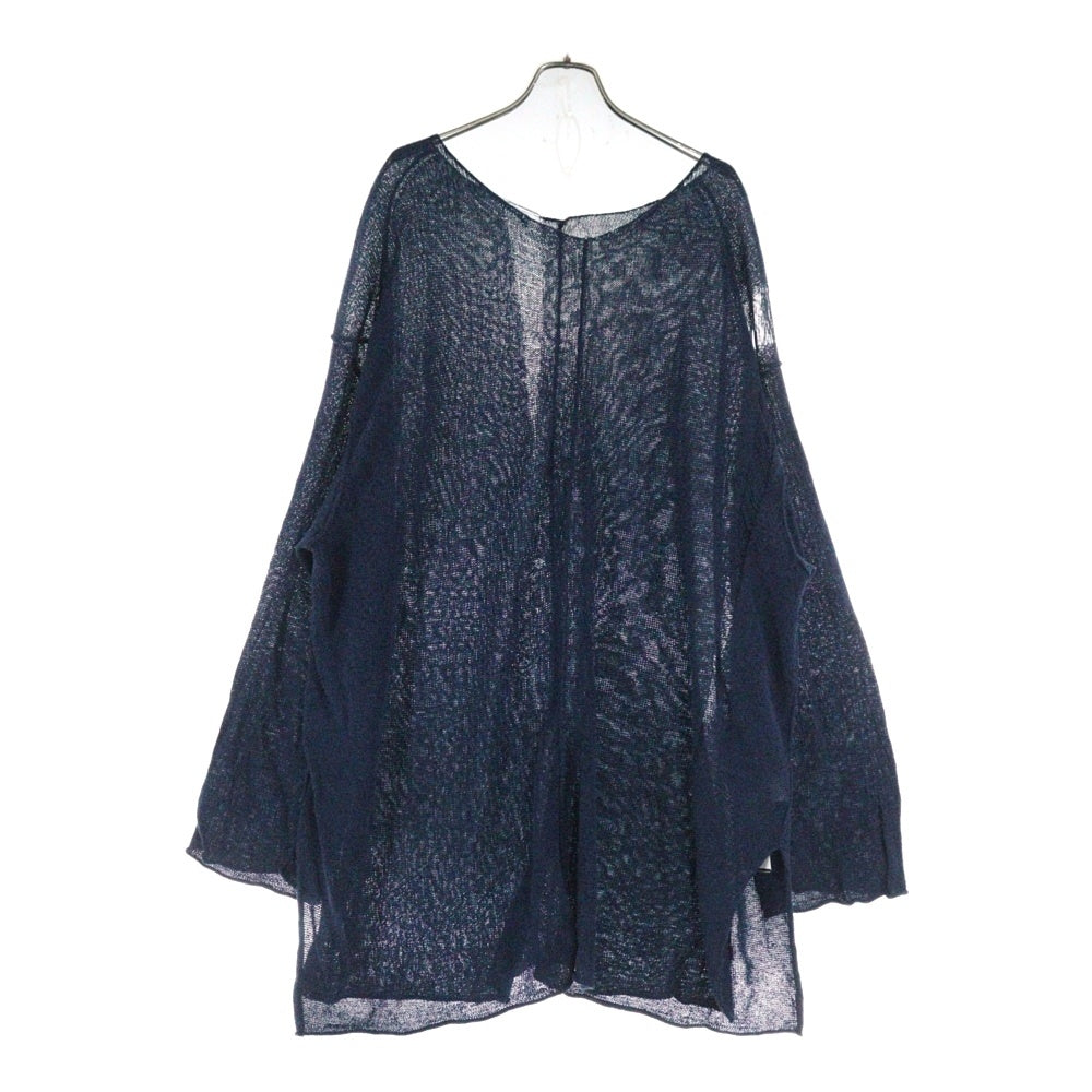 Yohji Yamamoto POUR HOMME(ヨウジヤマモト プールオム) 18SS ローゲージ レーヨンニットセーター ネイビー HW-K14-286