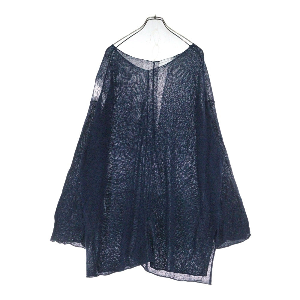 Yohji Yamamoto POUR HOMME(ヨウジヤマモト プールオム) 18SS ローゲージ レーヨンニットセーター ネイビー HW-K14-286