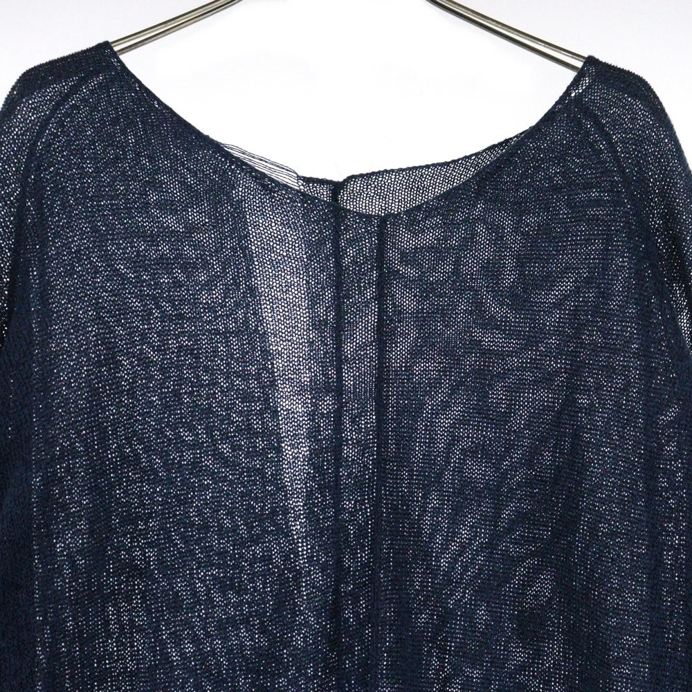 Yohji Yamamoto POUR HOMME(ヨウジヤマモト プールオム) 18SS ローゲージ レーヨンニットセーター ネイビー HW-K14-286