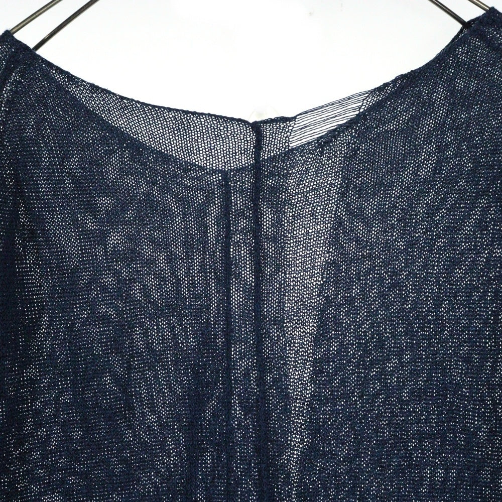 Yohji Yamamoto POUR HOMME(ヨウジヤマモト プールオム) 18SS ローゲージ レーヨンニットセーター ネイビー HW-K14-286