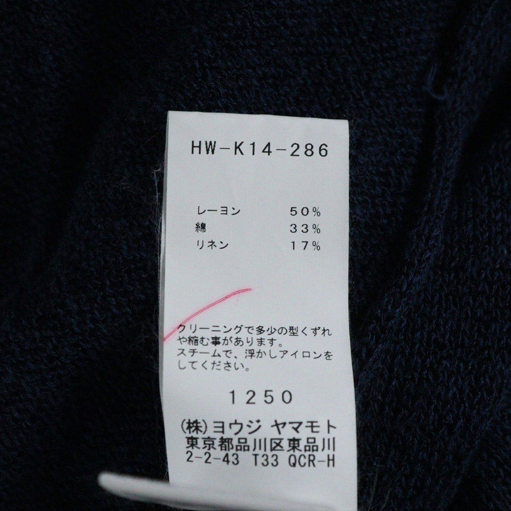 Yohji Yamamoto POUR HOMME(ヨウジヤマモト プールオム) 18SS ローゲージ レーヨンニットセーター ネイビー HW-K14-286