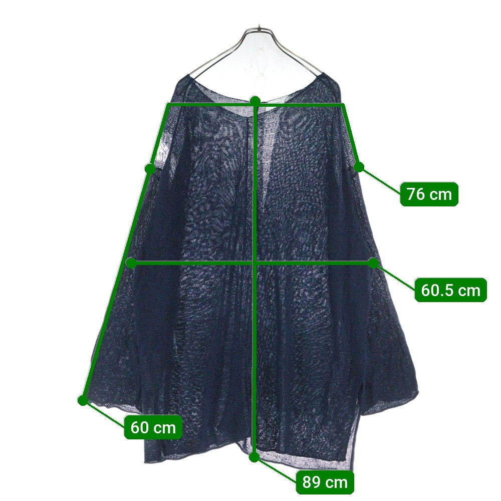 Yohji Yamamoto POUR HOMME(ヨウジヤマモト プールオム) 18SS ローゲージ レーヨンニットセーター ネイビー HW-K14-286