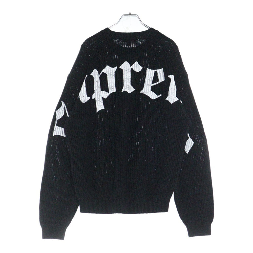 SUPREME(シュプリーム) 25SS Old English Printed Sweater Black オールドイングリッシュ プリント クルーネック コットンニット セーター ブラック