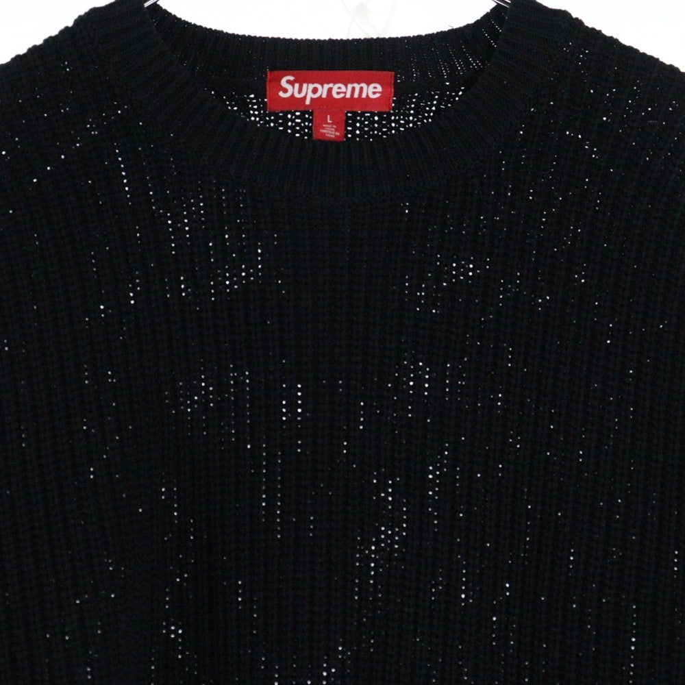 SUPREME(シュプリーム) 25SS Old English Printed Sweater Black オールドイングリッシュ プリント クルーネック コットンニット セーター ブラック