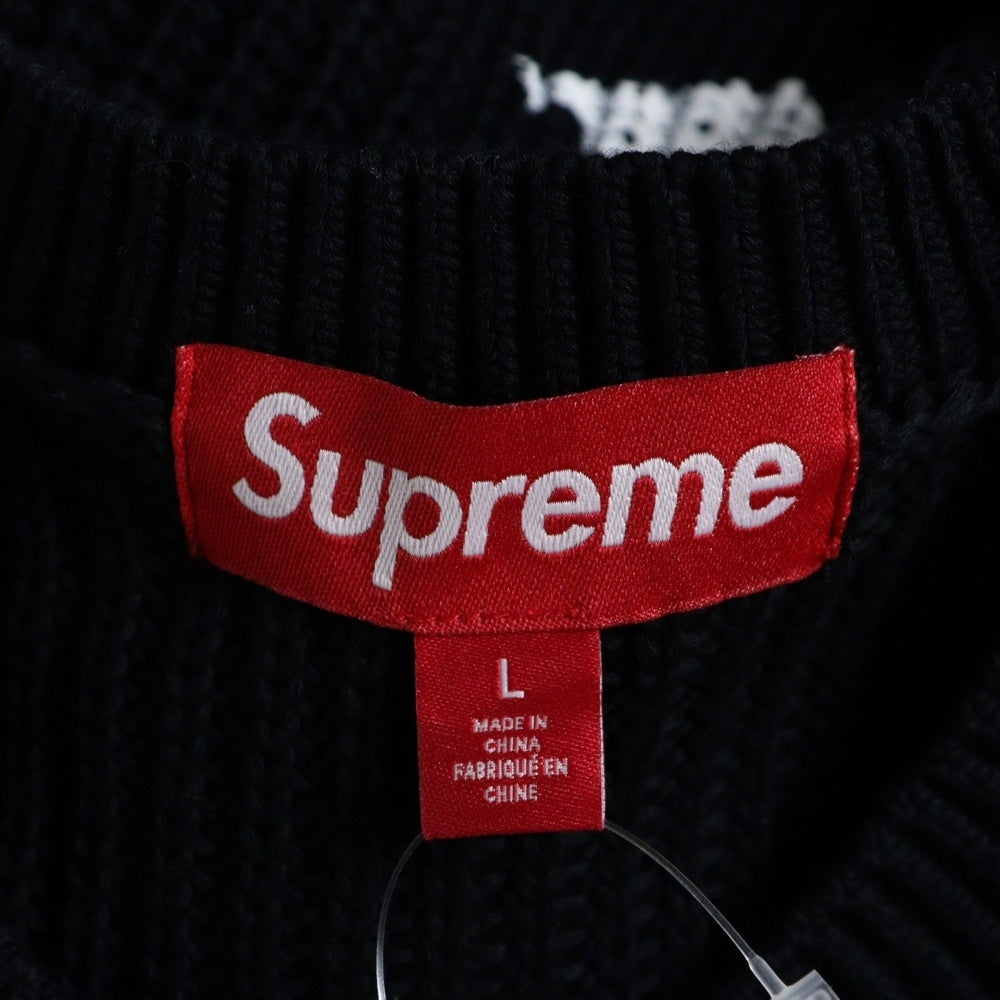 SUPREME(シュプリーム) 25SS Old English Printed Sweater Black オールドイングリッシュ プリント クルーネック コットンニット セーター ブラック