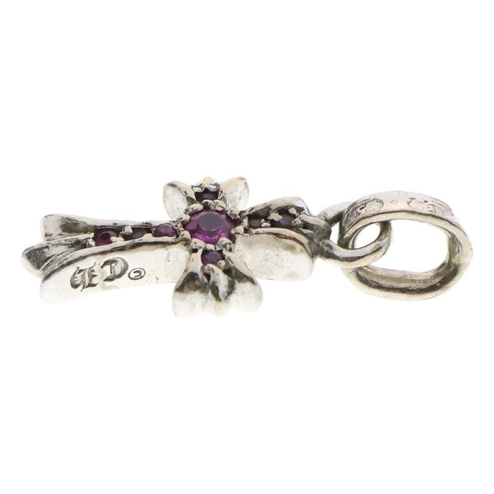 CHROME HEARTS(クロムハーツ) 18KWG CRS BBYFAT P/SAP ベイビーファットクロス PAVEピンクサファイア ペンダントトップ ホワイトゴールド
