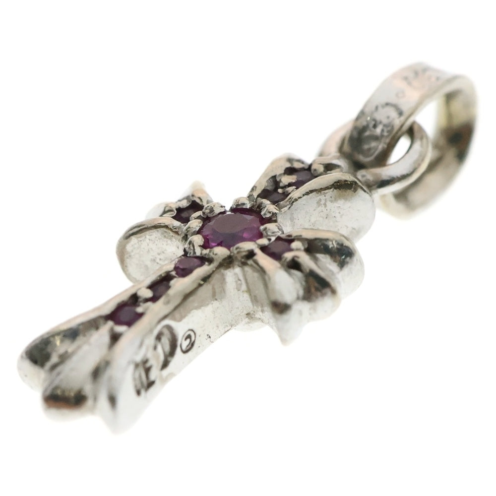CHROME HEARTS(クロムハーツ) 18KWG CRS BBYFAT P/SAP ベイビーファットクロス PAVEピンクサファイア ペンダントトップ ホワイトゴールド