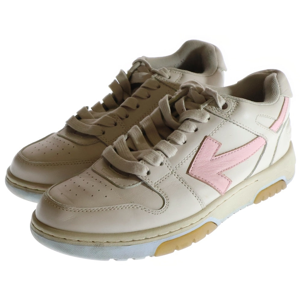OFF-WHITE(オフホワイト) OUT OF OFFICE アウト オブ オフィス レザーローカットスニーカー レディース ピンク/アイボリー
