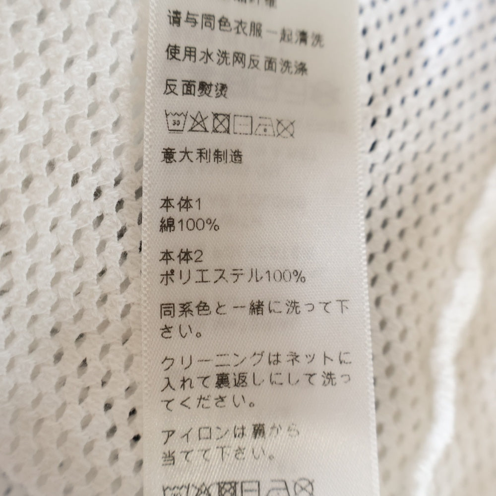 CELINE(セリーヌ) ナンバープリント メッシュ クロップド クルーネック半袖Tシャツ カットソー レディース ホワイト/ブラック 2X94D785T