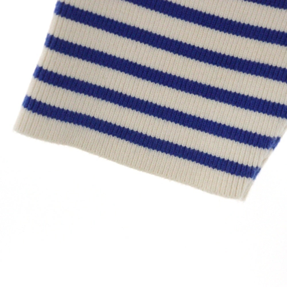 CELINE(セリーヌ) 22SS Boxy Mariniere Sweater in Striped Cotton ボクシーマルニエール クロップド クルーネックニット長袖セーター レディース アイボリー/ブルー 2A80L384N