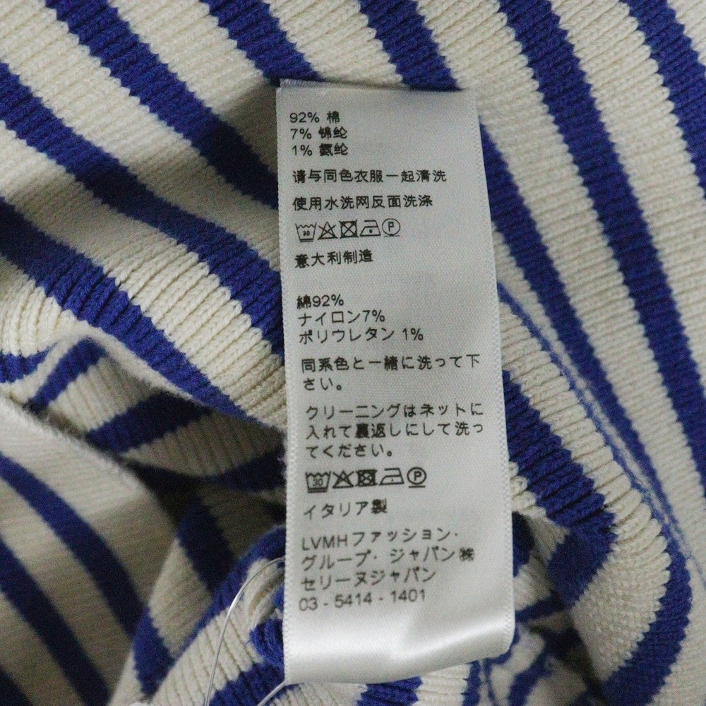 CELINE(セリーヌ) 22SS Boxy Mariniere Sweater in Striped Cotton ボクシーマルニエール クロップド クルーネックニット長袖セーター レディース アイボリー/ブルー 2A80L384N