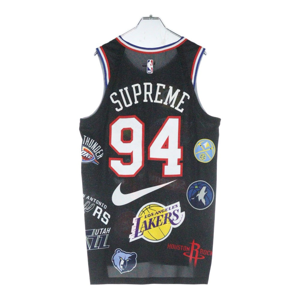 SUPREME(シュプリーム) 18SS ×NIKE NBA Teams Authentic Jersey ナイキ エヌビーエー ロゴプリント メッシュ タンクトップ カットソー ブラック AQ4227-010