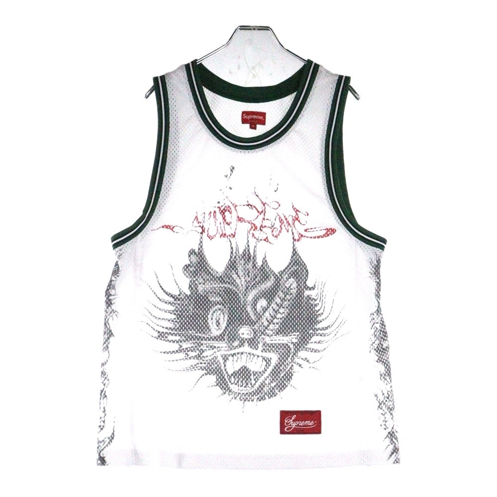 SUPREME(シュプリーム) 20SS Animal Basketball Jersey アニマルプリント メッシュ ジャージ タンクトップ ホワイト/グリーン