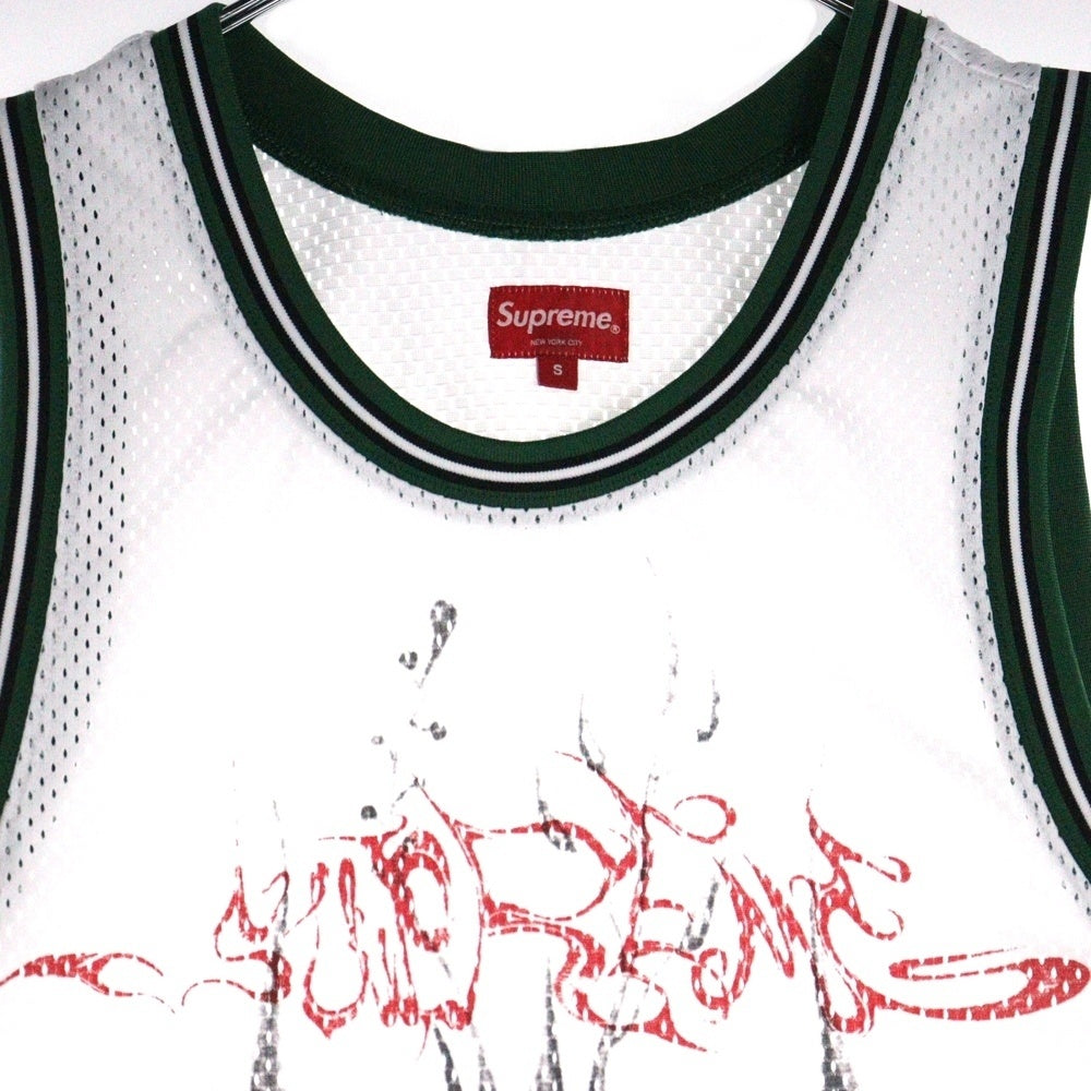 SUPREME(シュプリーム) 20SS Animal Basketball Jersey アニマルプリント メッシュ ジャージ タンクトップ ホワイト/グリーン