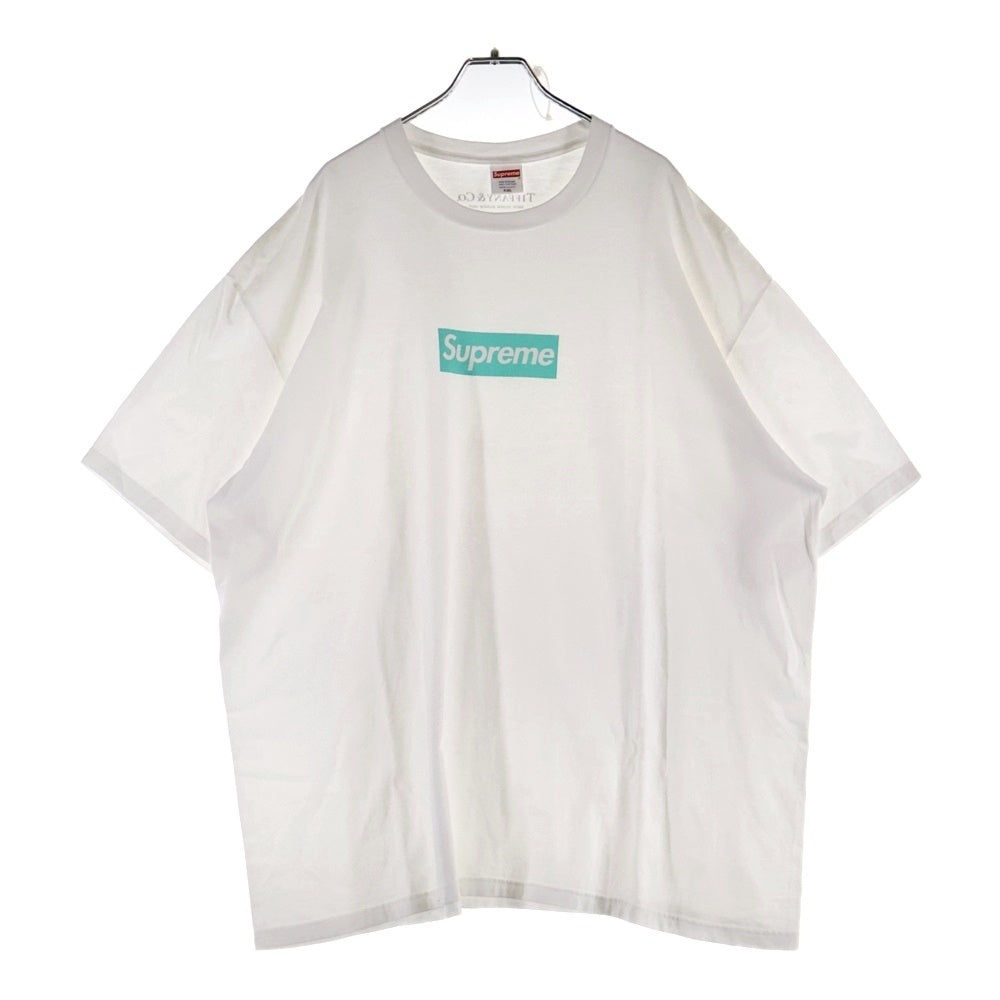 SUPREME(シュプリーム) 21AW ×TIFFANY&Co. Box Logo Tee ティファニー ボックスロゴプリントTシャツ 半袖クルーネックカットソー ホワイト