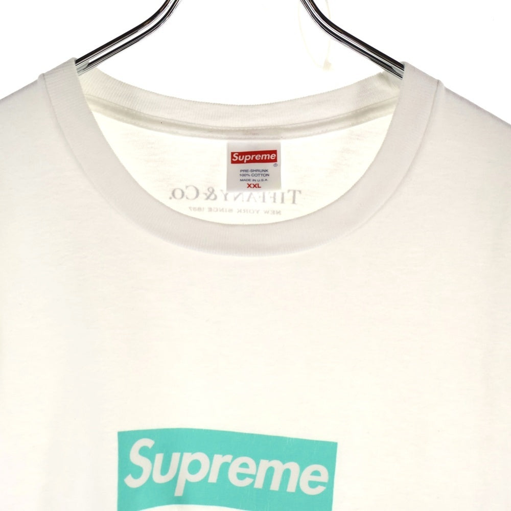 SUPREME(シュプリーム) 21AW ×TIFFANY&Co. Box Logo Tee ティファニー ボックスロゴプリントTシャツ 半袖クルーネックカットソー ホワイト