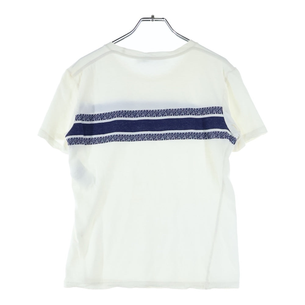 Christian Dior(クリスチャンディオール) シグネイチャーロゴ コットン クルーネック 半袖 Tシャツ カットソー レディース ホワイト/ネイビー 143T04A4043