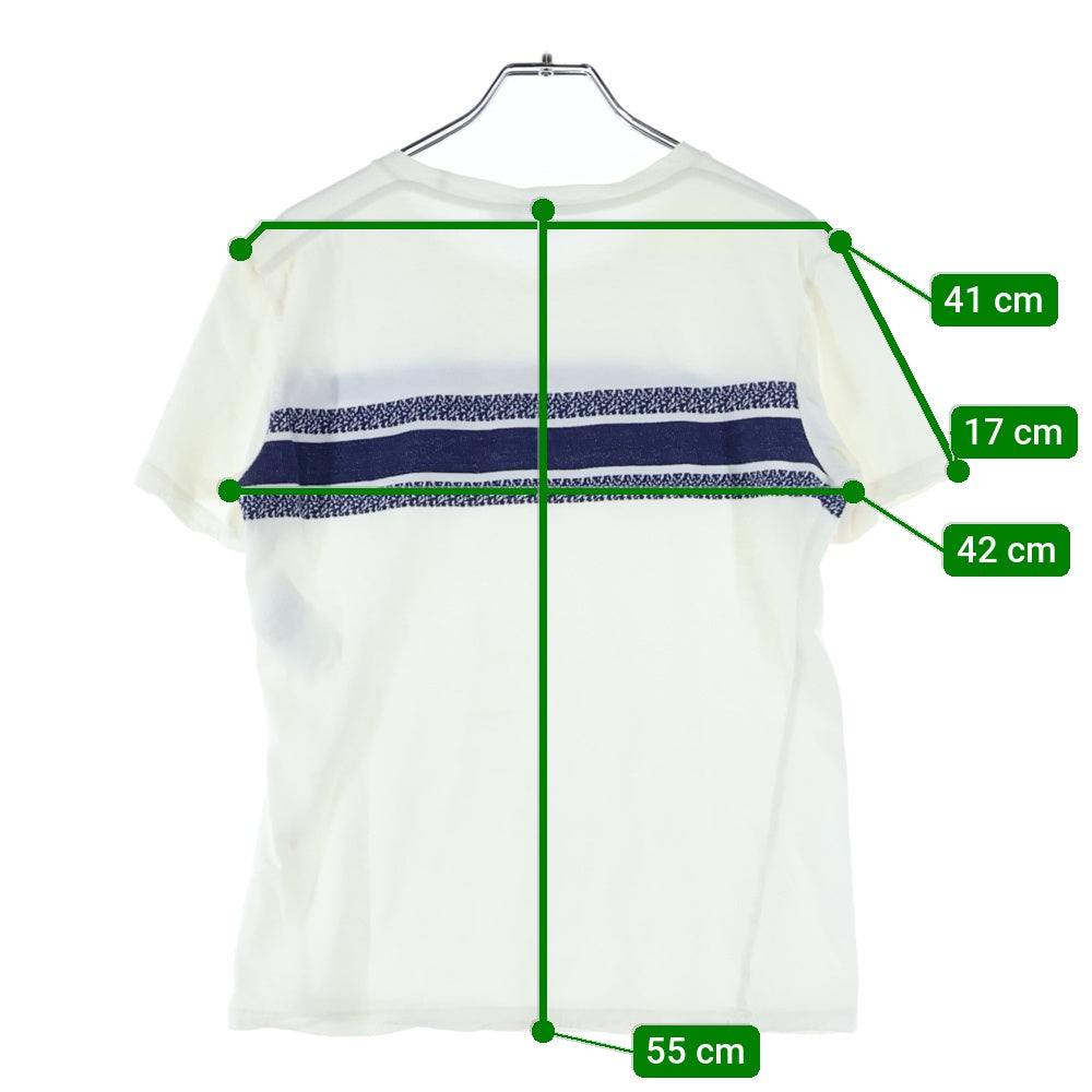 Christian Dior(クリスチャンディオール) シグネイチャーロゴ コットン クルーネック 半袖 Tシャツ カットソー レディース ホワイト/ネイビー 143T04A4043