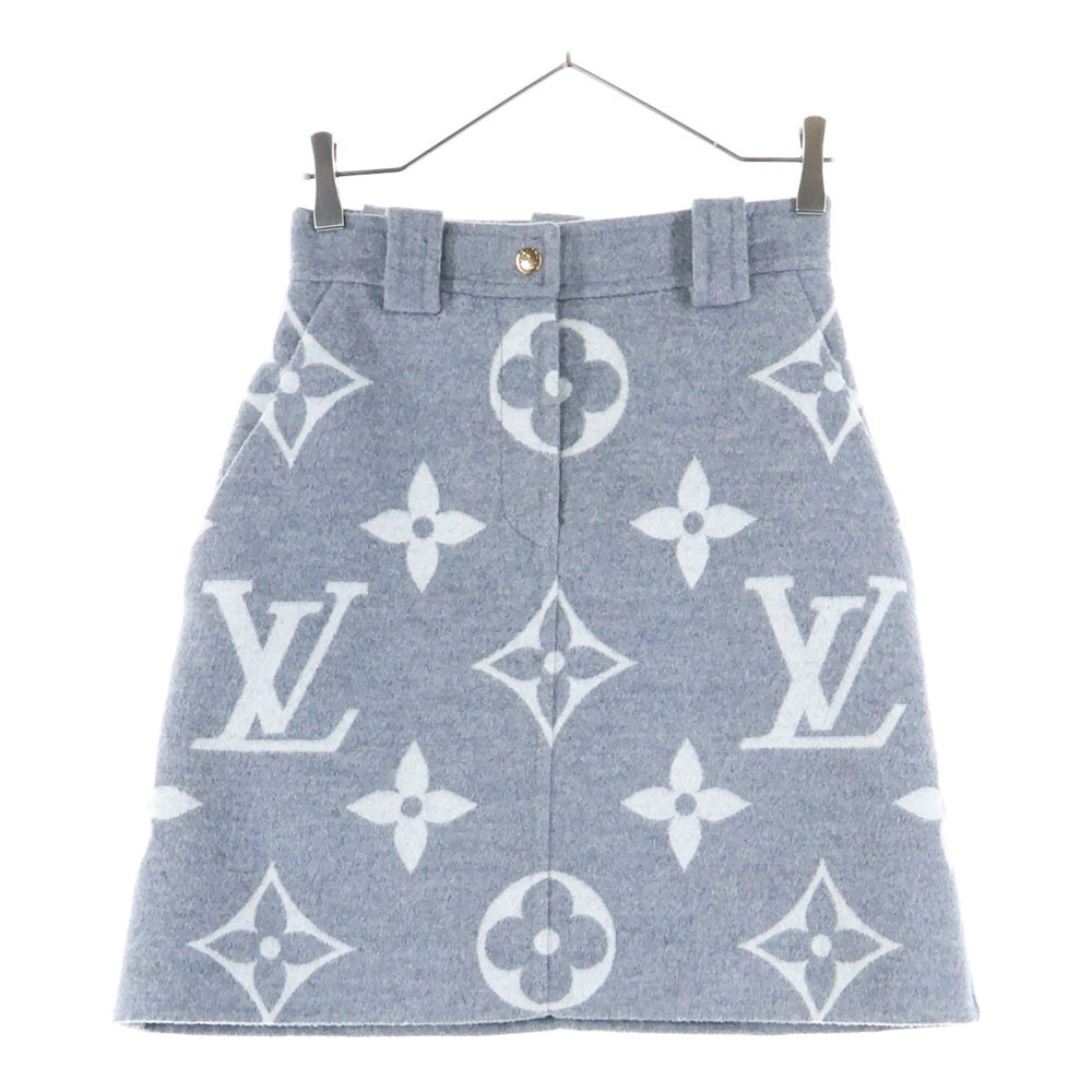 LOUIS VUITTON(ルイヴィトン) 21AW モノグラム ジャイアント シルク ウール タイト ミニスカート レディース グレー RW212W TUV FLSK25