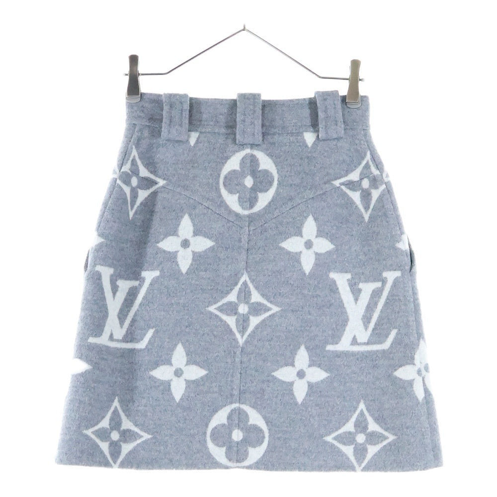 LOUIS VUITTON(ルイヴィトン) 21AW モノグラム ジャイアント シルク ウール タイト ミニスカート レディース グレー RW212W TUV FLSK25