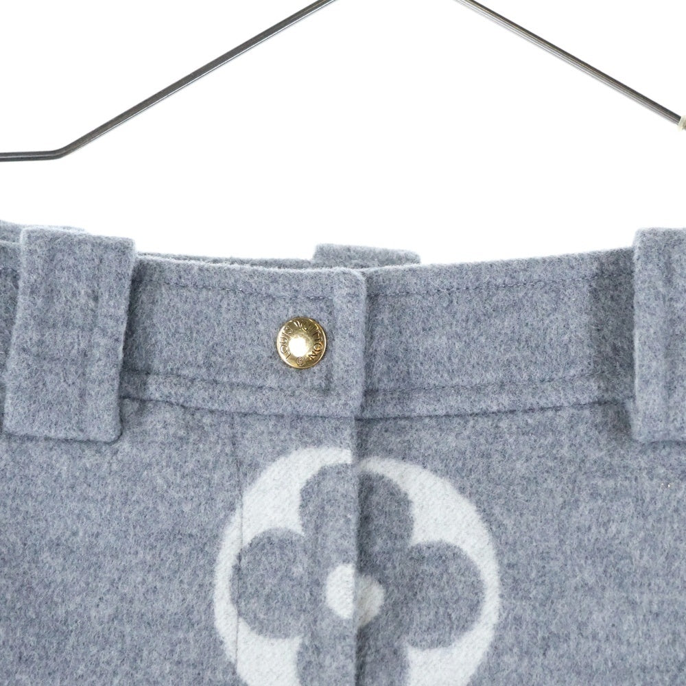 LOUIS VUITTON(ルイヴィトン) 21AW モノグラム ジャイアント シルク ウール タイト ミニスカート レディース グレー RW212W TUV FLSK25