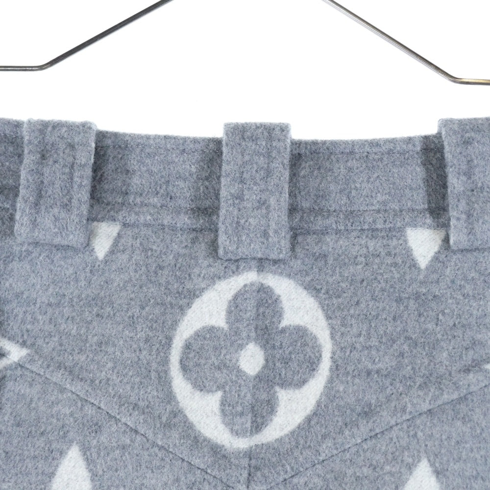 LOUIS VUITTON(ルイヴィトン) 21AW モノグラム ジャイアント シルク ウール タイト ミニスカート レディース グレー RW212W TUV FLSK25