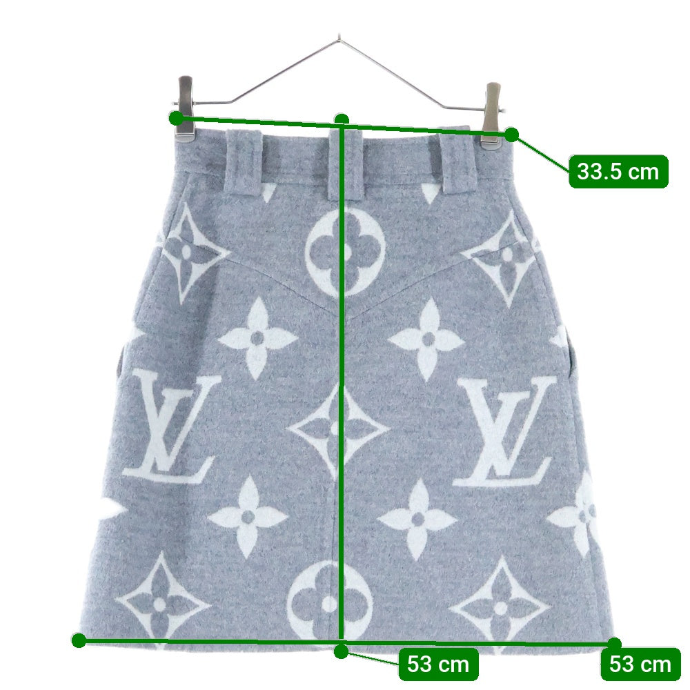 LOUIS VUITTON(ルイヴィトン) 21AW モノグラム ジャイアント シルク ウール タイト ミニスカート レディース グレー RW212W TUV FLSK25