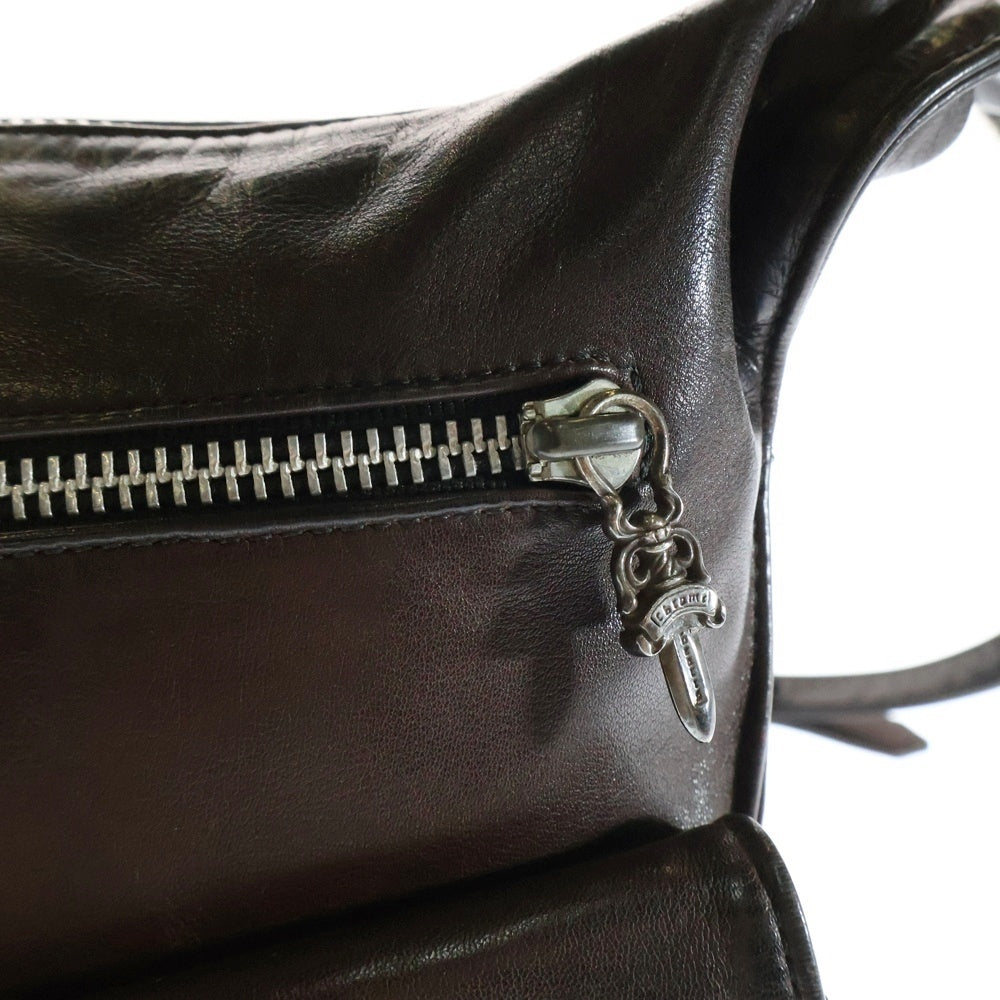 CHROME HEARTS(クロムハーツ) F-SLINGER Fスリンガー フラップクロスボールボタン レザーショルダーバッグ ブラウン