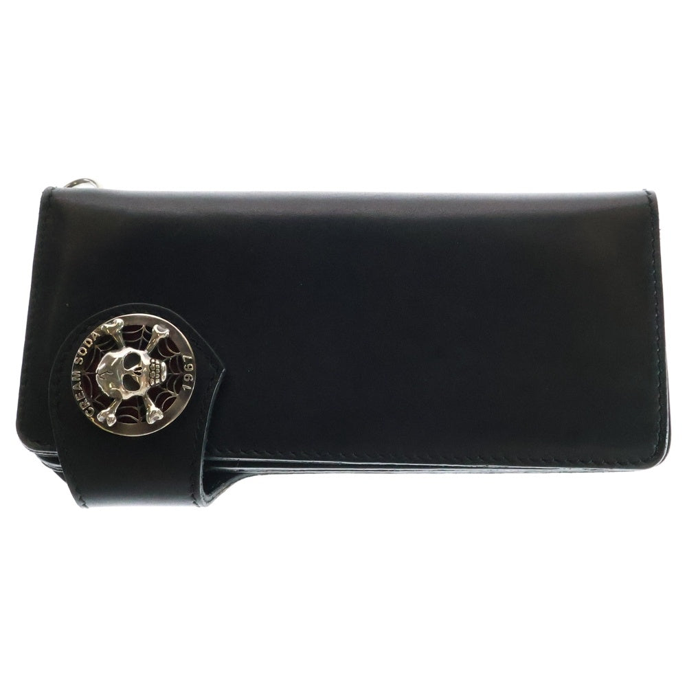 CREAM SODA(クリームソーダ) LONG WALLET スカルコンチョ レザー トラッカーウォレット 長財布 ブラック