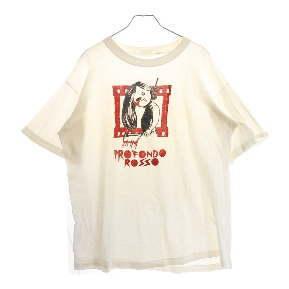 NO BRAND(ノーブランド) PROFONDO ROSSO ムービープリント 半袖Tシャツ ホワイト