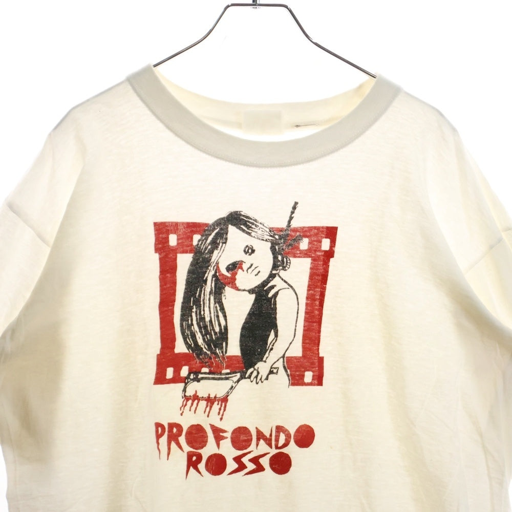 NO BRAND(ノーブランド) PROFONDO ROSSO ムービープリント 半袖Tシャツ ホワイト